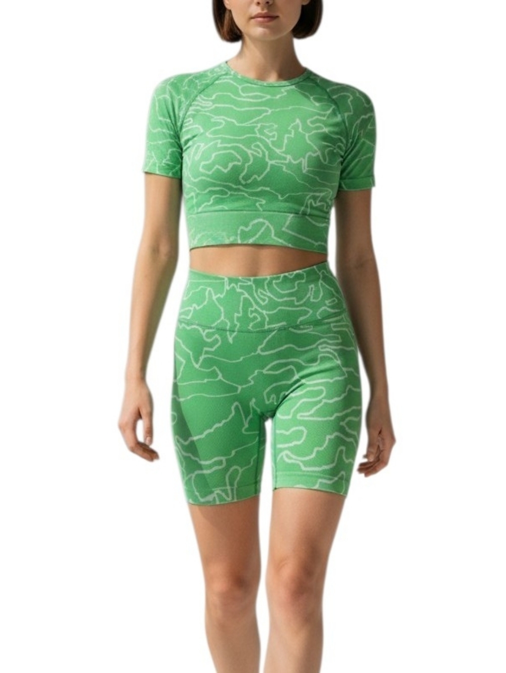Neon Green Seamless Yoga Gym Workout Set High Waist Virial Tiktok